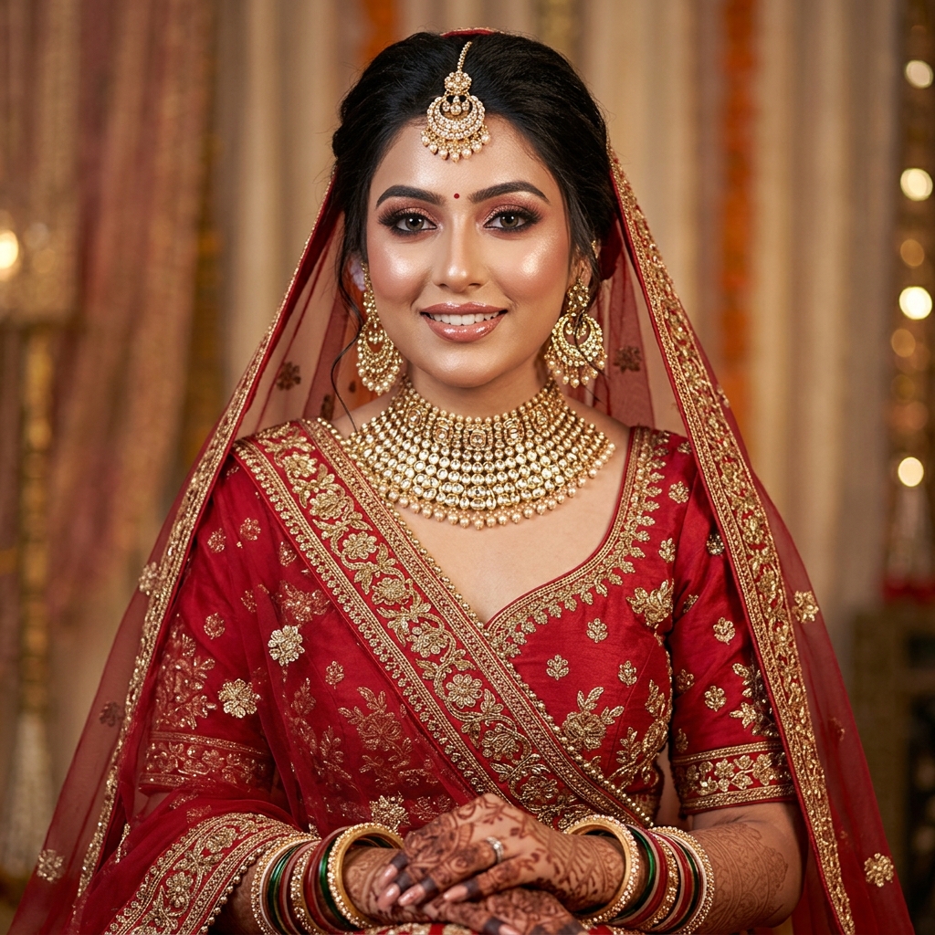 After bridal makeup transformation